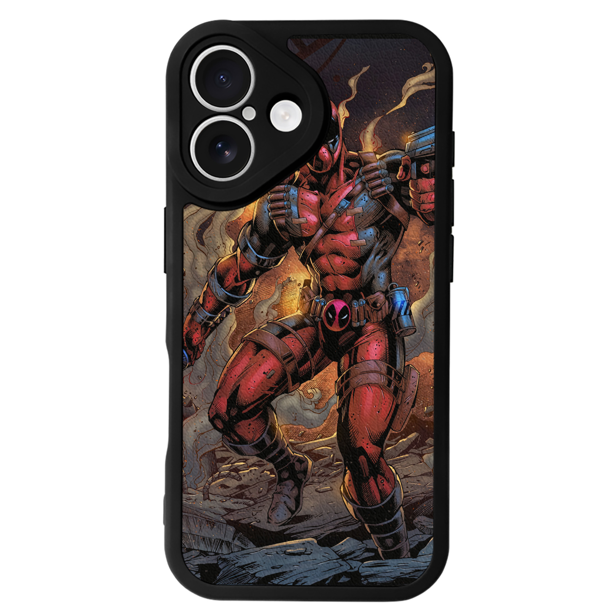（画像用） Deadpool デッドプール 【iPhone 16シリーズ対応】シリコンスマホケース（レザー調） 材質：シリコン